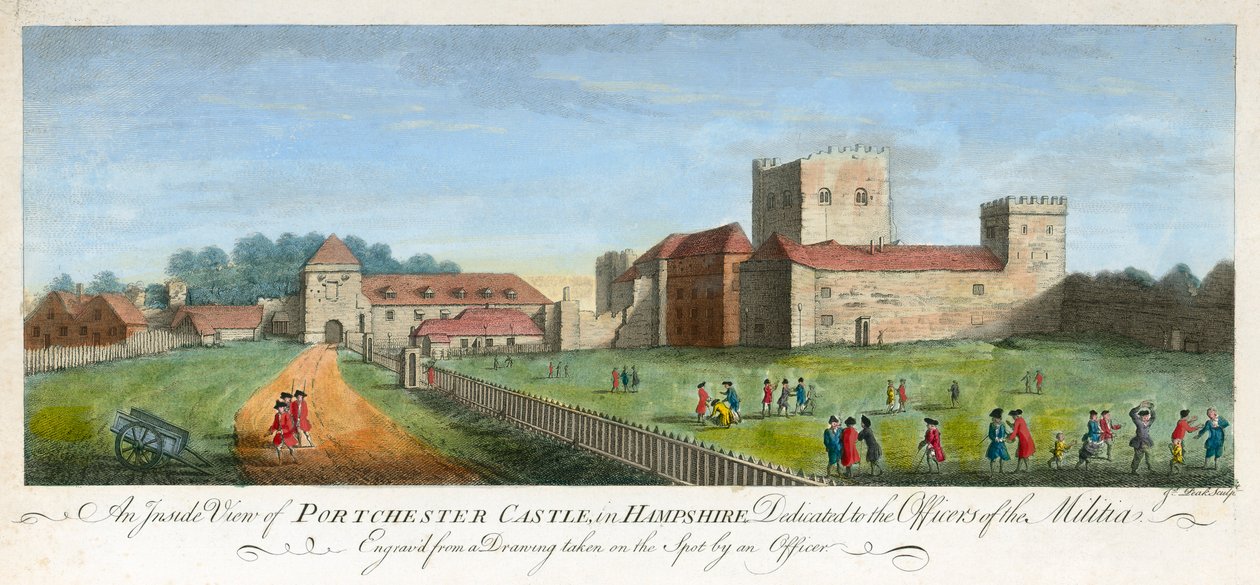 Portchester Castle, Hampshire, 1720 door James Peake
