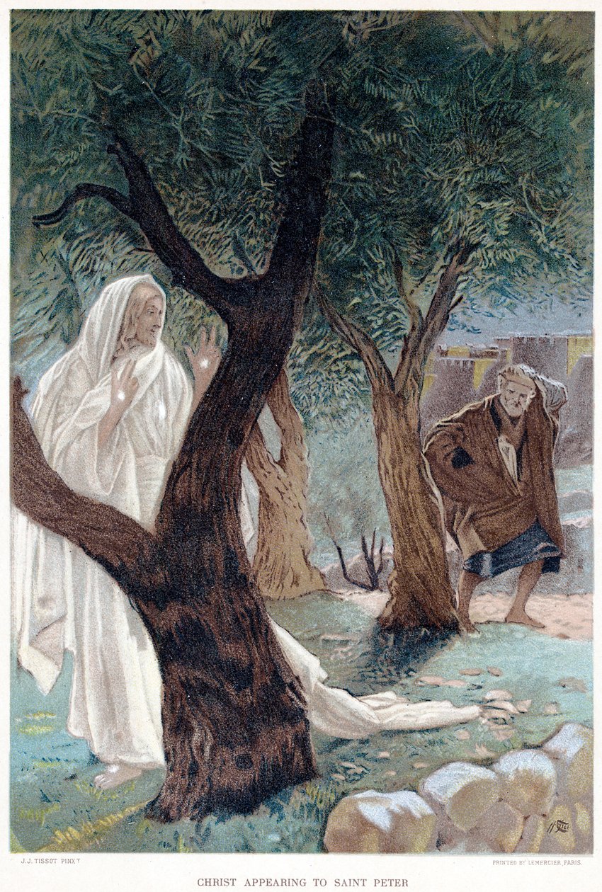 Christus verschijnt aan St. Peter, ca. 1890 door James Tissot