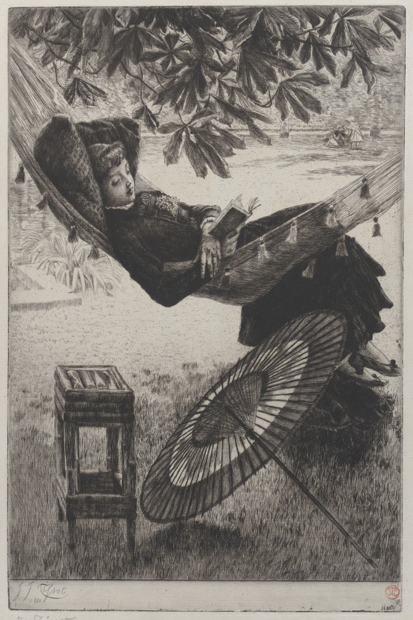 De hangmat, 1880 door James Tissot