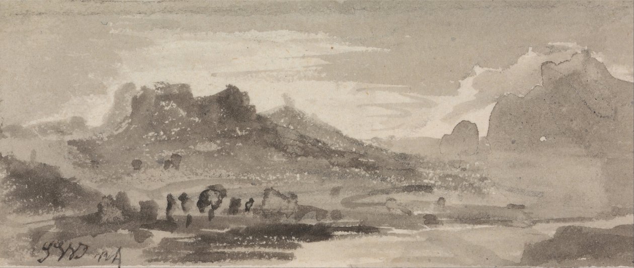 Bergachtig landschap door James Ward