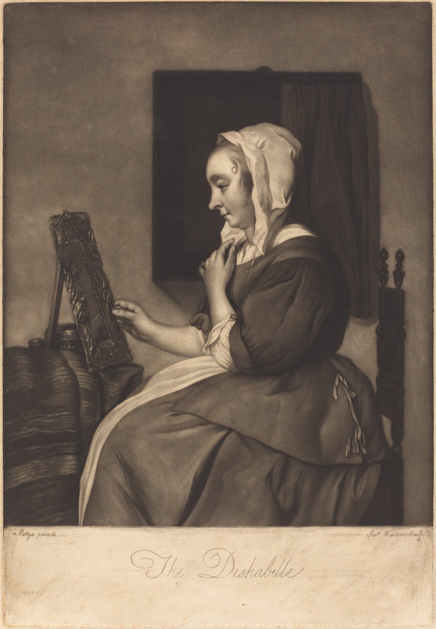 De Ontkleding door James Watson after Gabriel Metsu