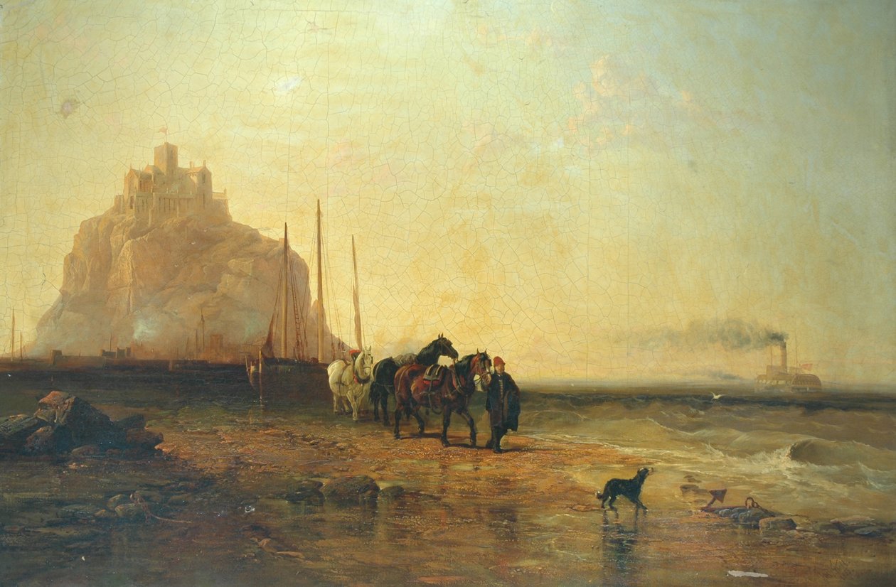 Avond bij St. Michaels Mount, 1855 door James Webb