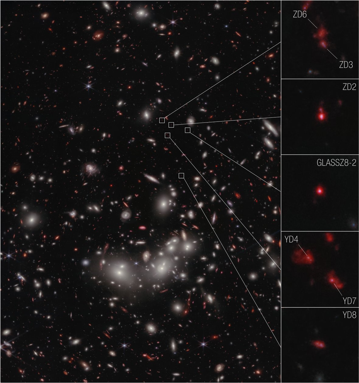 Galaxie Protocluster (NIRCam Beeld) door James Webb Space Telescope (NASA)