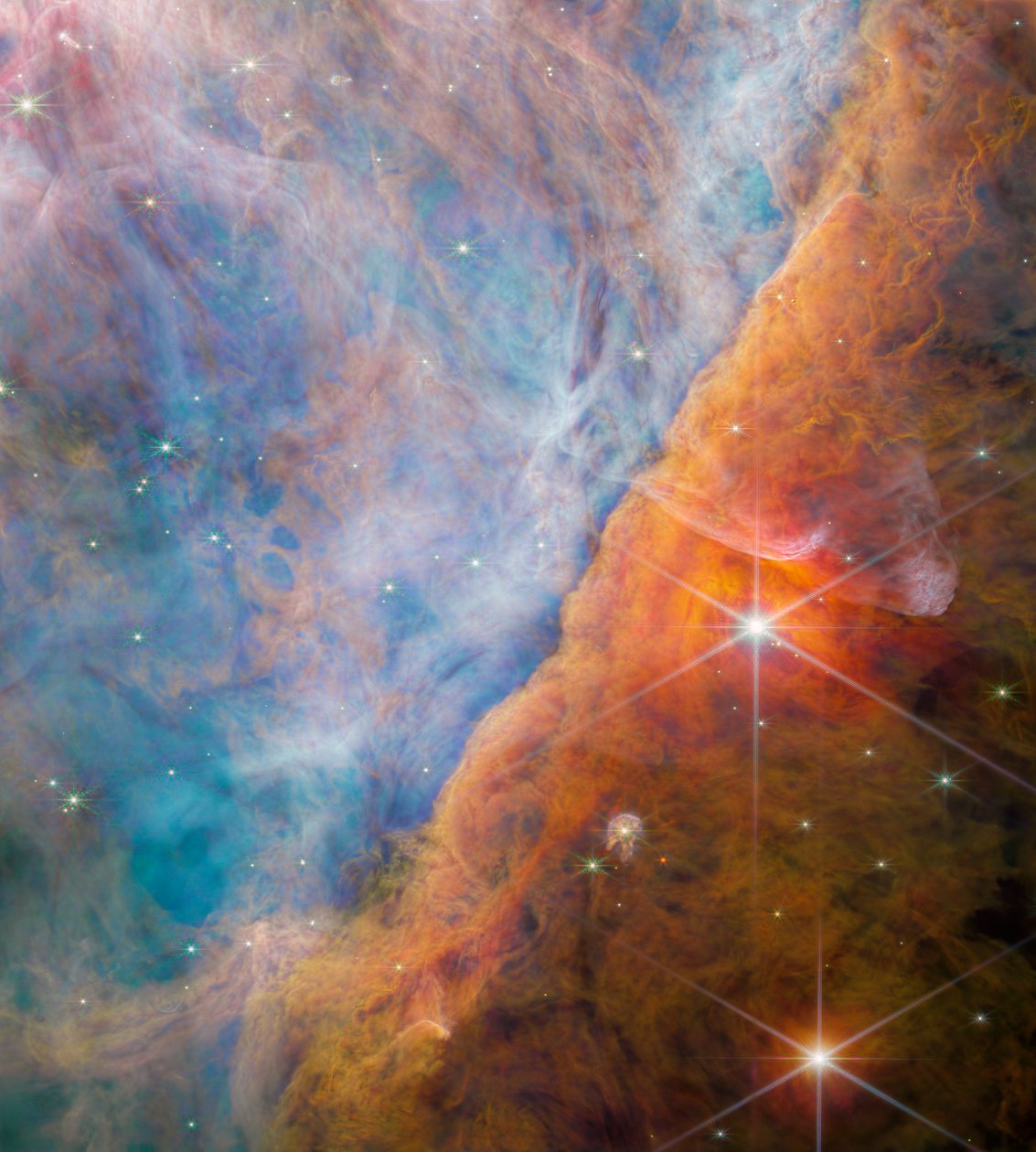 Orion Bar (NIRCam Beeld) door James Webb Space Telescope (NASA)