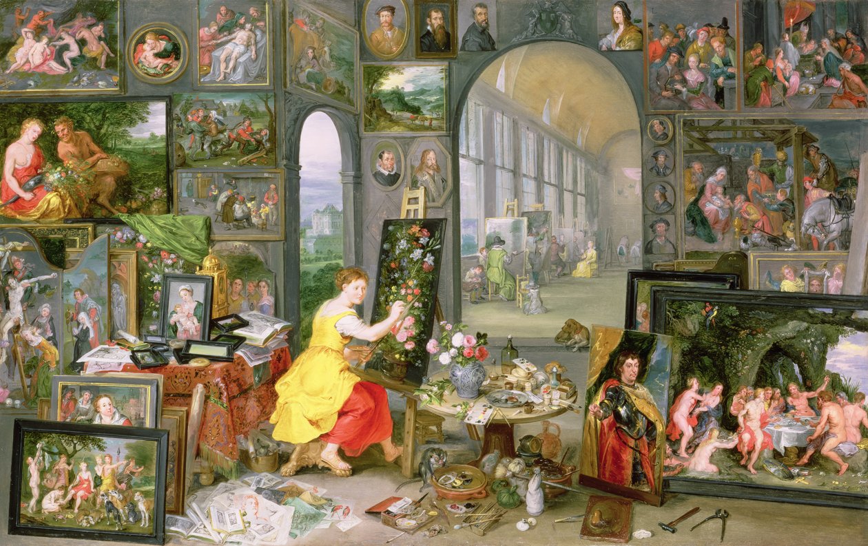 Allegorie van de schilderkunst door Jan the Elder Brueghel