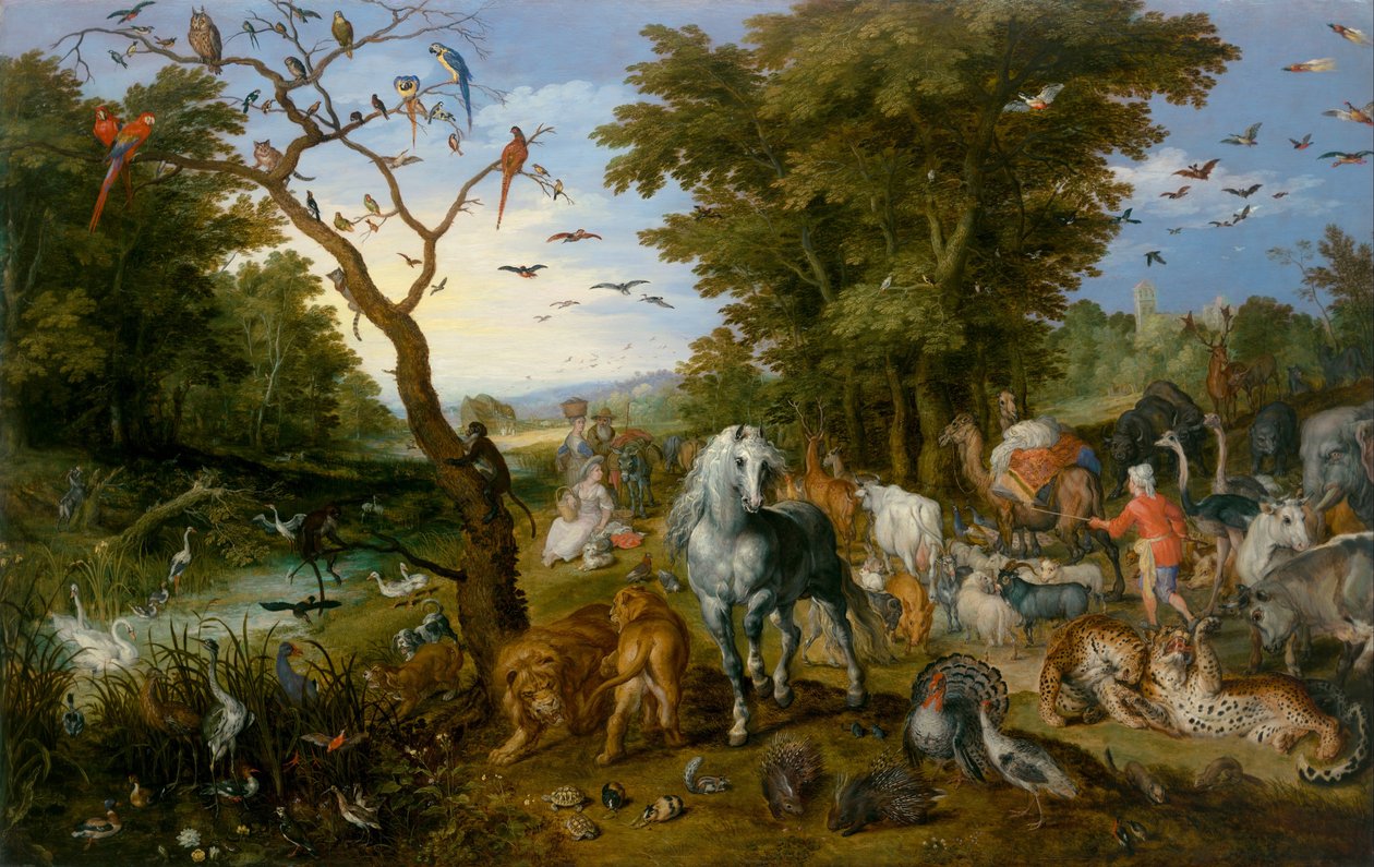 De intocht van de dieren in de ark van Noach door Jan the Elder Brueghel