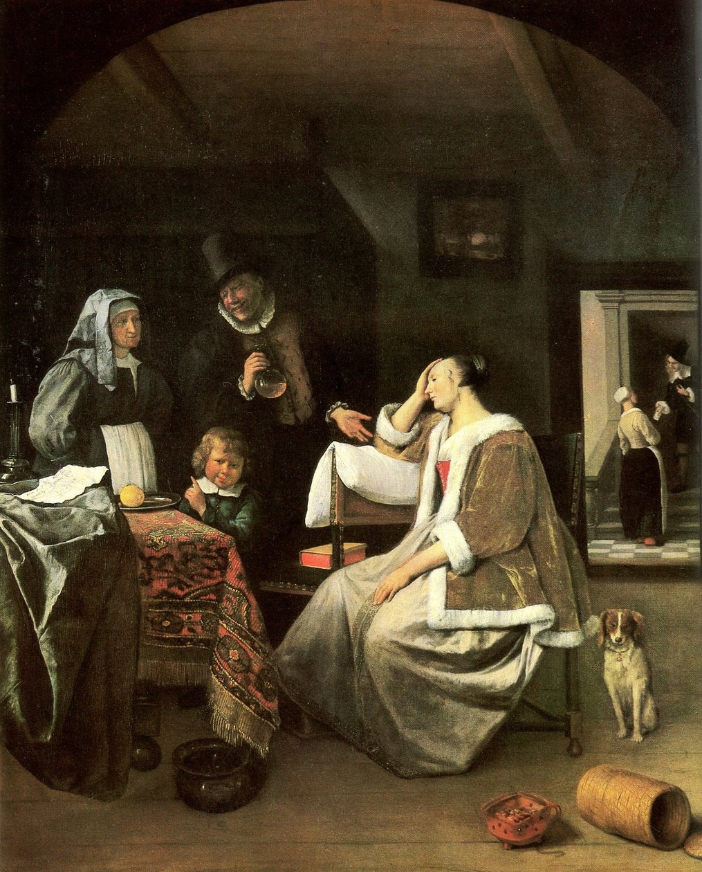 De liefdeszieke door Jan Havickszoon Steen