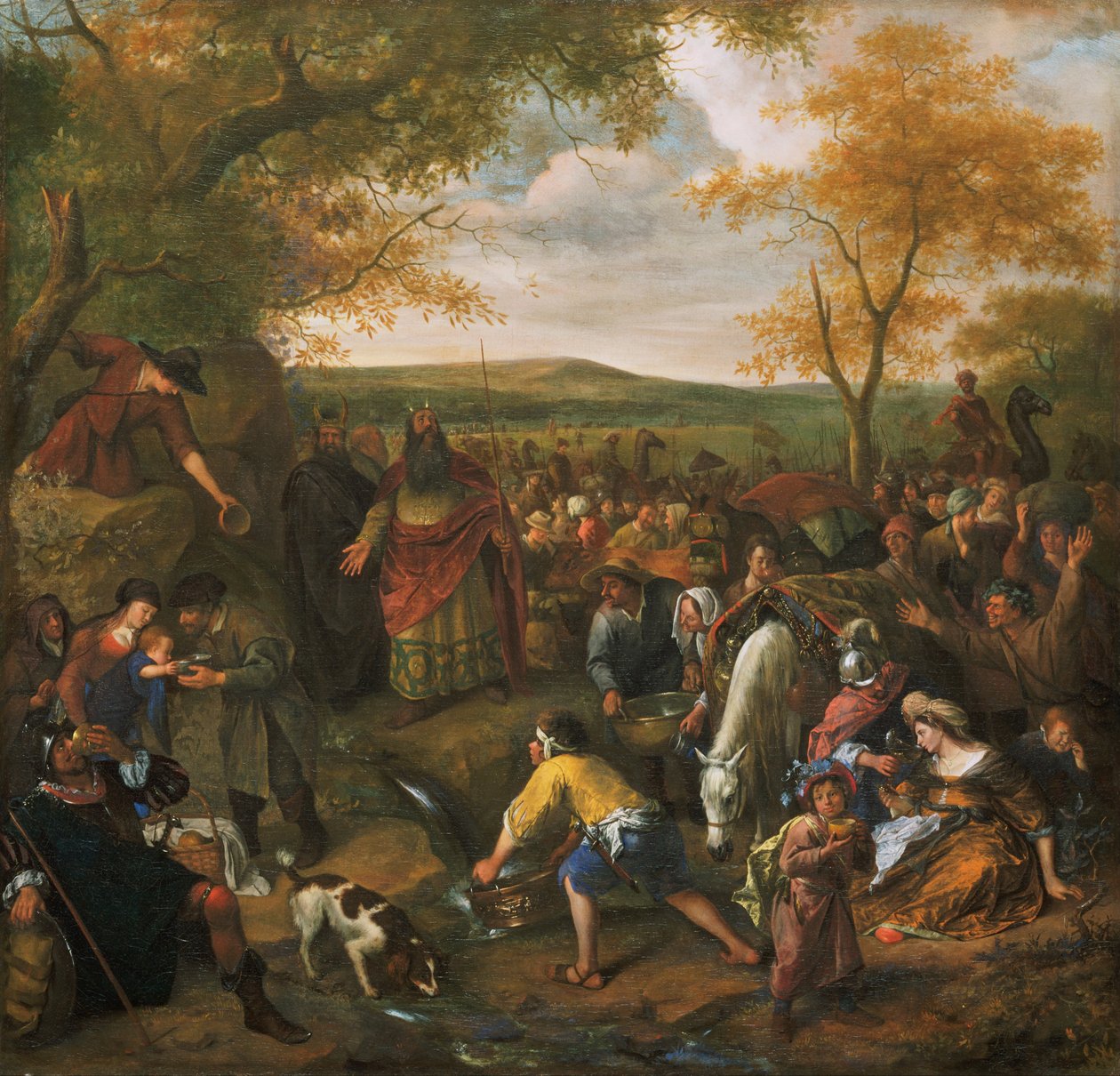 Mozes slaat op de rots door Jan Havickszoon Steen