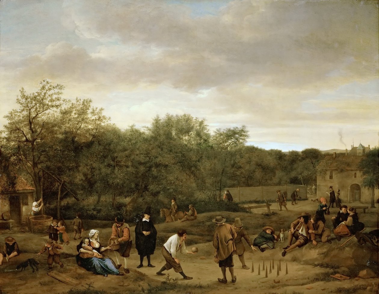 Het bowling spel door Jan Havickszoon Steen