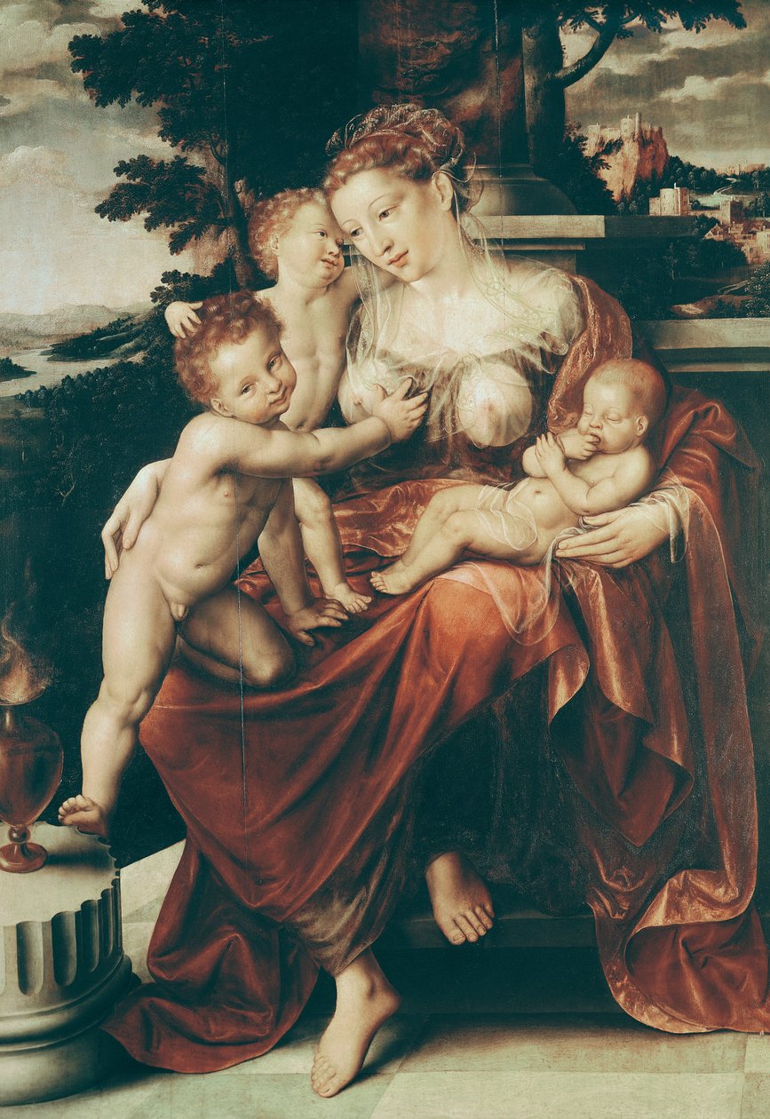 Liefdadigheid, 1544-58 door Jan Massys or Metsys