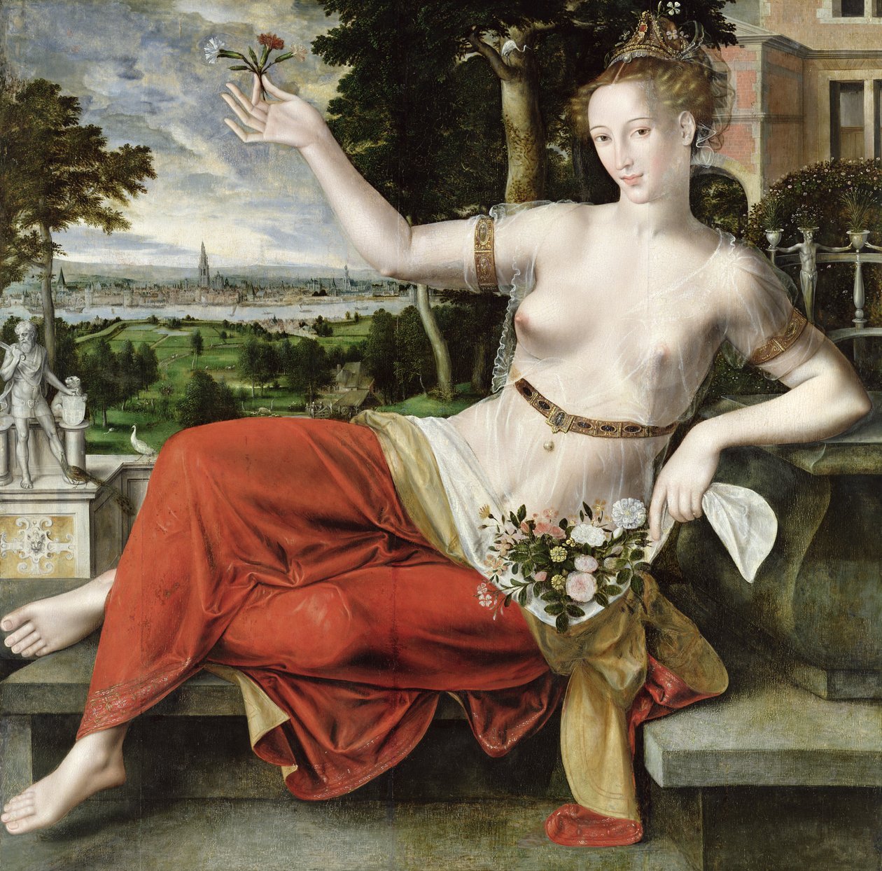 Flora, 1559 door Jan Massys or Metsys