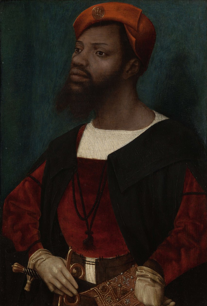 Portret van een Afrikaanse man door Jan Mostaert
