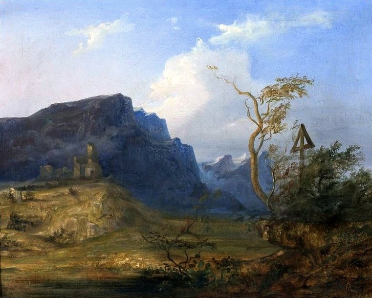 Berglandschap door Jan Nepomucen Gowacki