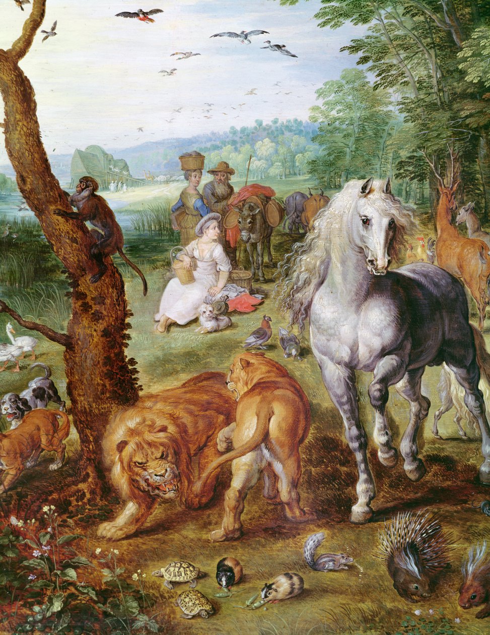 De Ark van Noach (detail van de centrale groep met paard) door Jan Snellinck