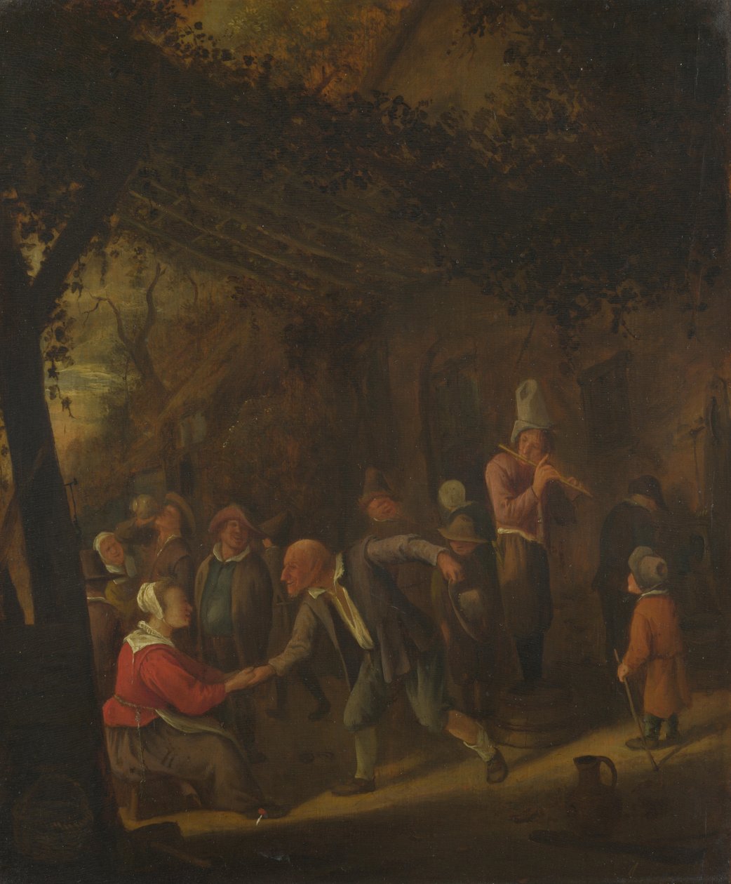 Boerenfeest buiten een herberg door Jan Havickszoon Steen