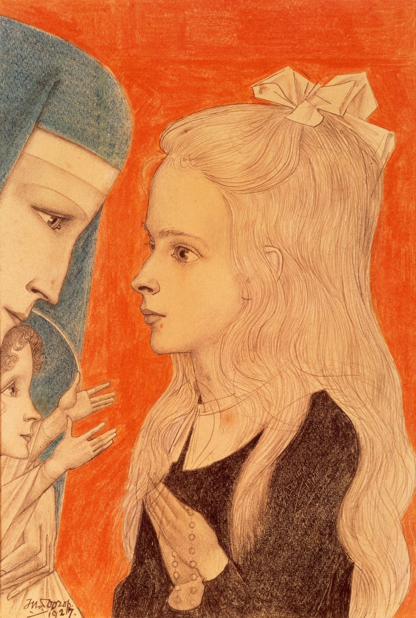 Meisje dat Bidt, 1927 door Jan Toorop