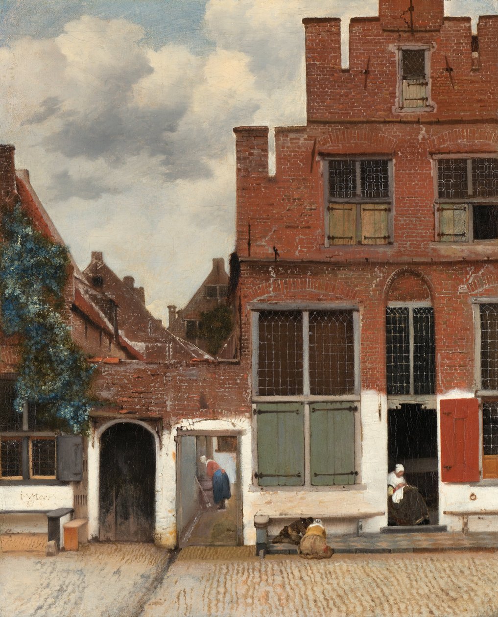Gezicht op huizen in Delft, bekend als Het straatje door Jan Vermeer van Delft