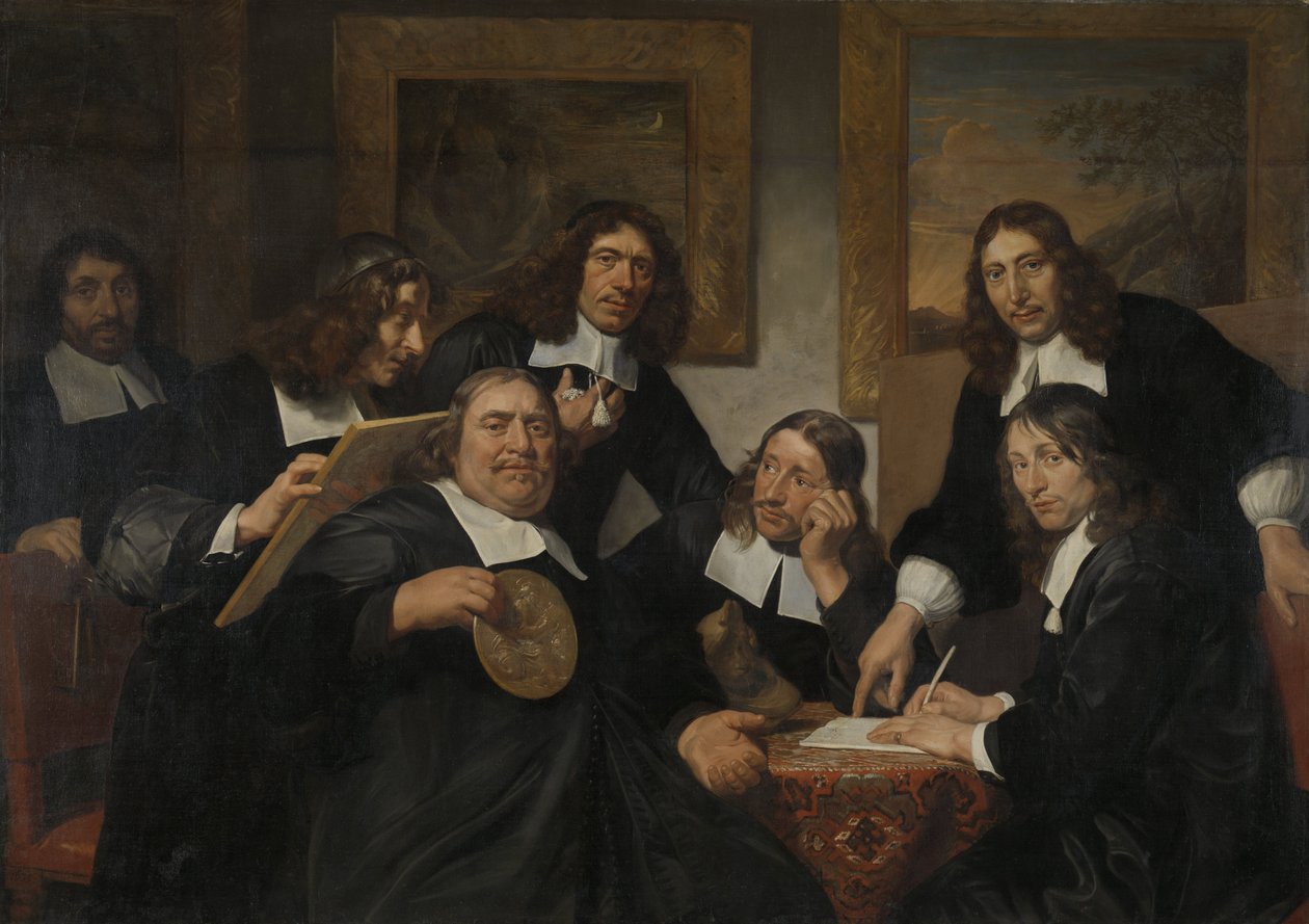 De gouverneurs van het gilde van St. Lucas, Haarlem, 1675 door Jan de Bray  