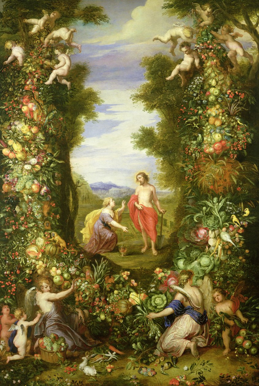 Christus en Maria Magdalena door Jan the Elder Brueghel