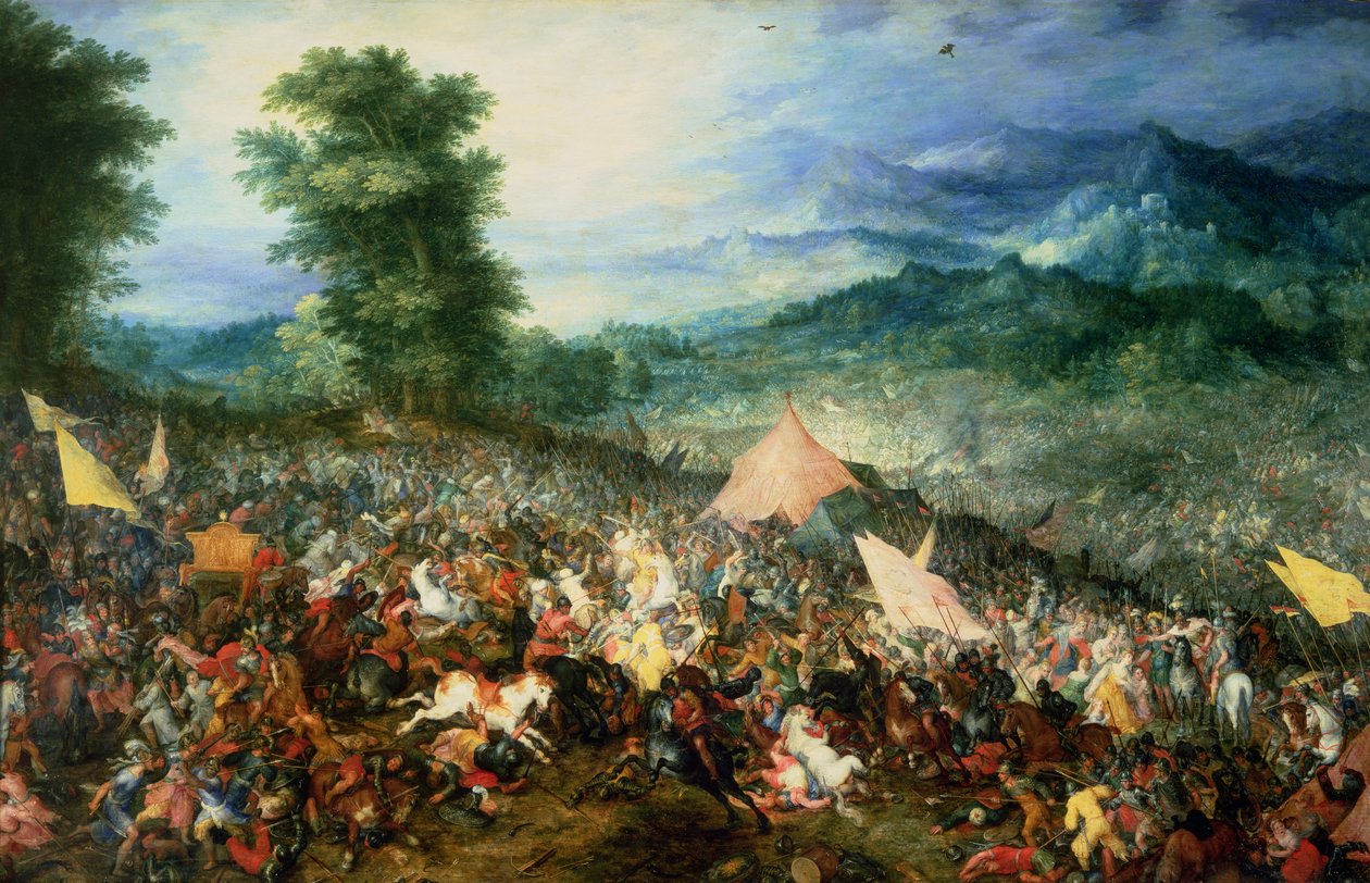De Slag bij Arbelles, of de Slag bij Issus, 1602 door Jan the Elder Brueghel