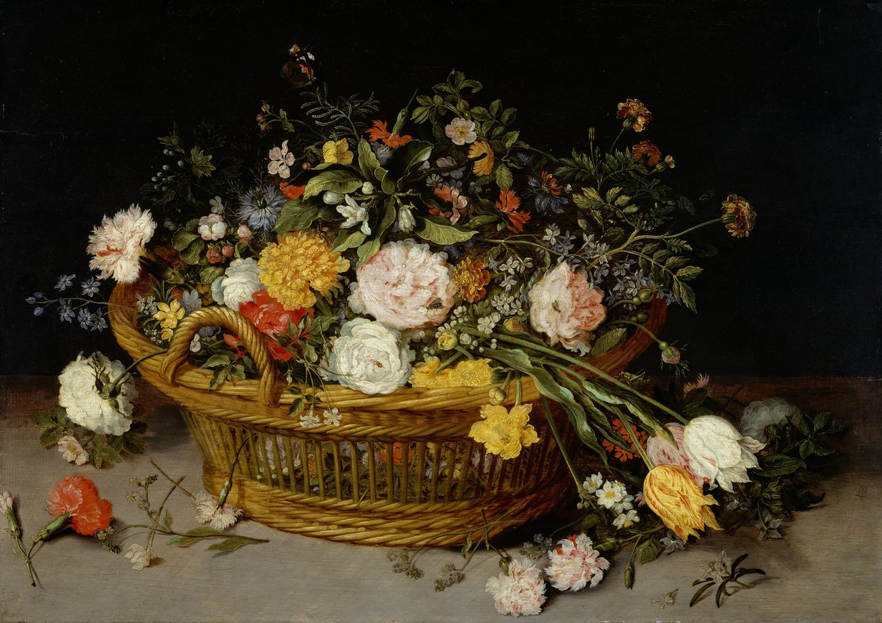 Een mand met bloemen door Jan Brueghel the Younger