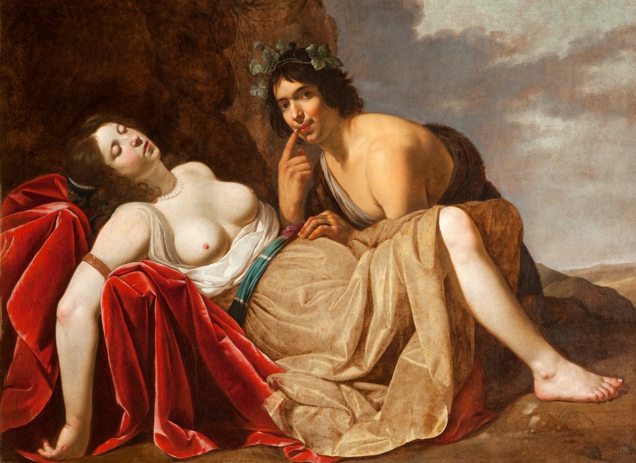 Herder en Slapend Meisje door Jan van Bijlert or Bylert