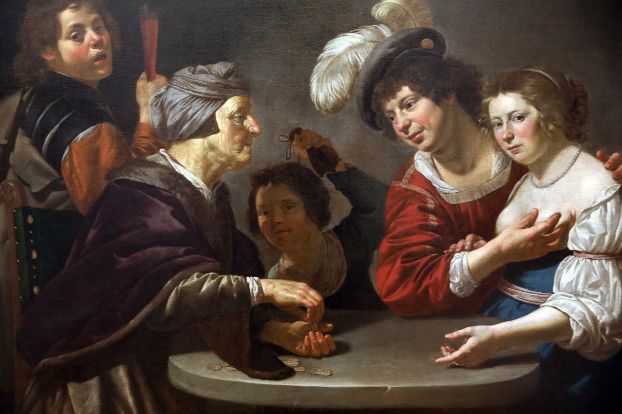De tussenpersoon (detail) door Jan van Bijlert or Bylert