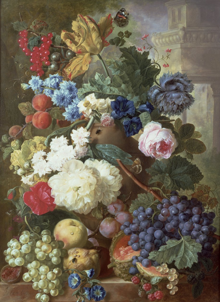 Bloemen en Fruit door Jan van Os