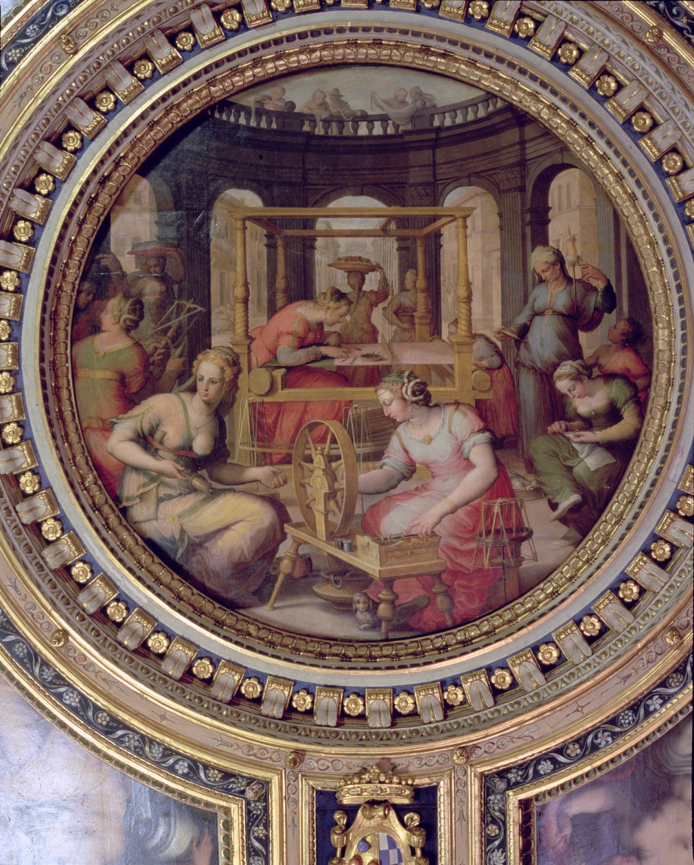 Penelope aan haar weefgetouw door Jan van der Straet