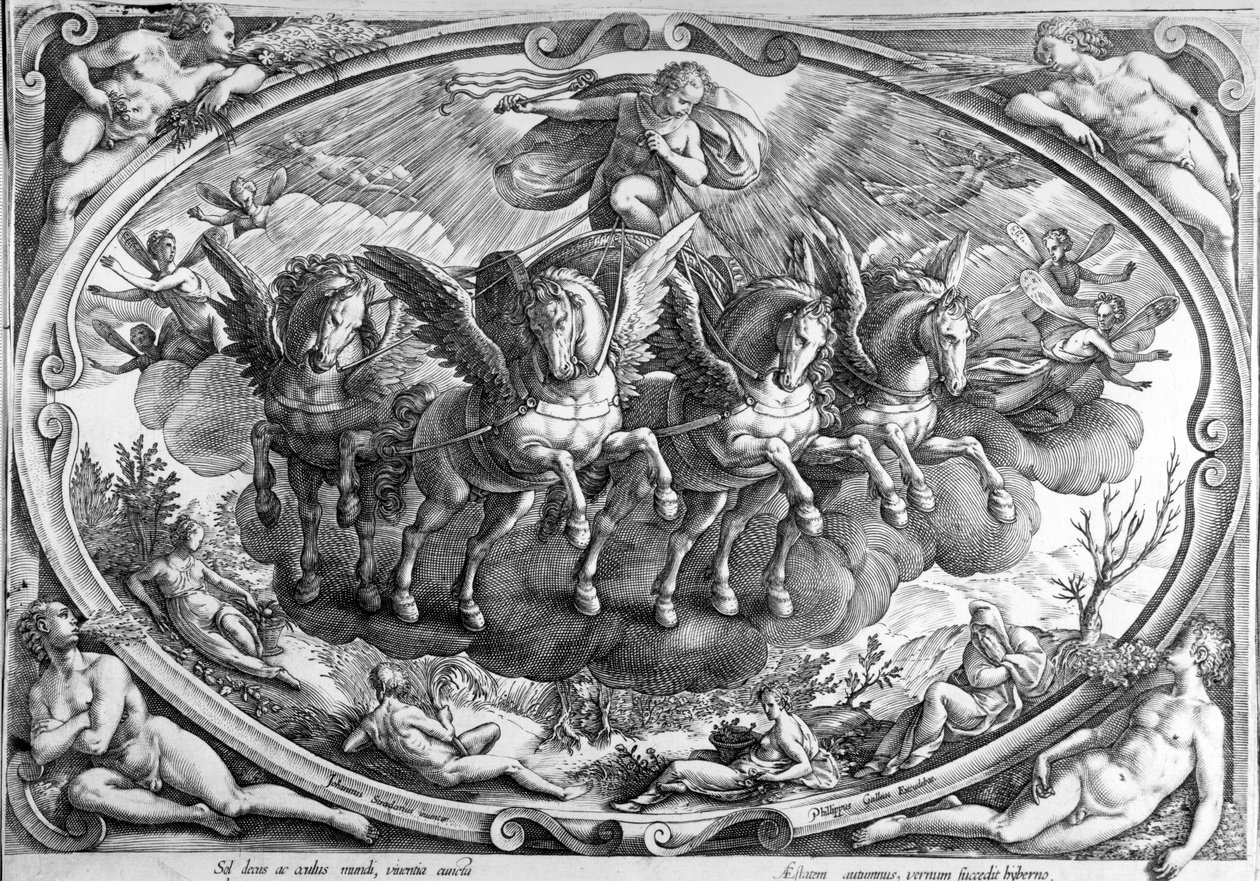 De Vier Seizoenen, gegraveerd door Philip Galle, c.1580 door Jan van der Straet