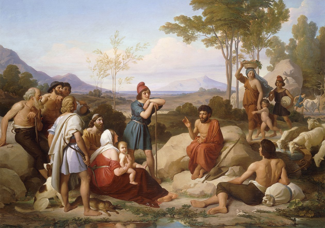 Aesopus Vertelt een Fabel door Jan Adam Janszoon Kruseman