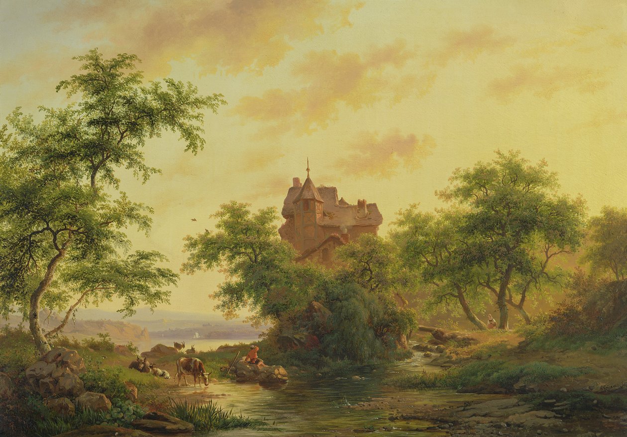 Landschap door Jan Adam Janszoon Kruseman