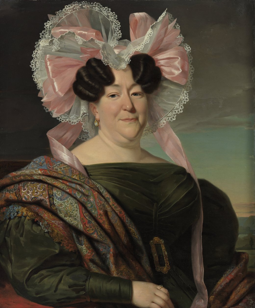 Portret van een onbekende vrouw door Jan Adam Kruseman