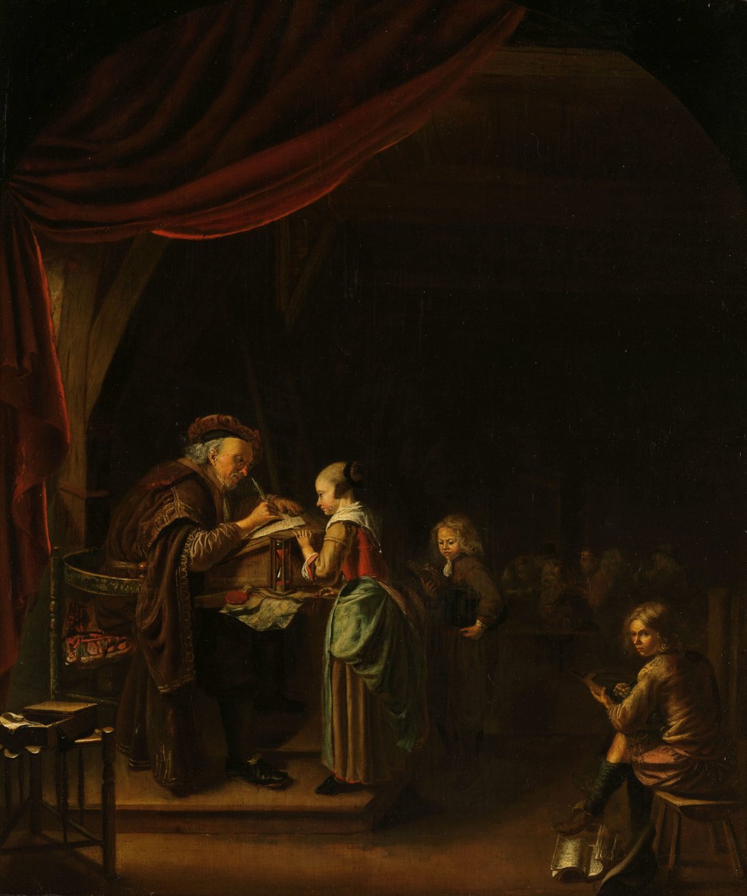 De schoolmeester door Jan Adriaensz. van Staveren (copy after)