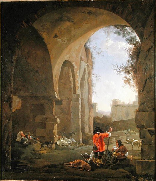 Jagers te midden van Ruïnes door Jan Asselyn