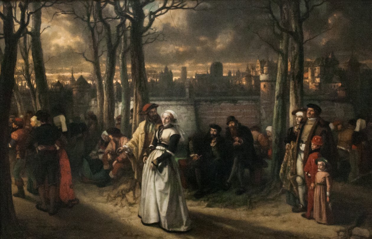 Een wandeling buiten de muren door Jan August Hendrik Leys