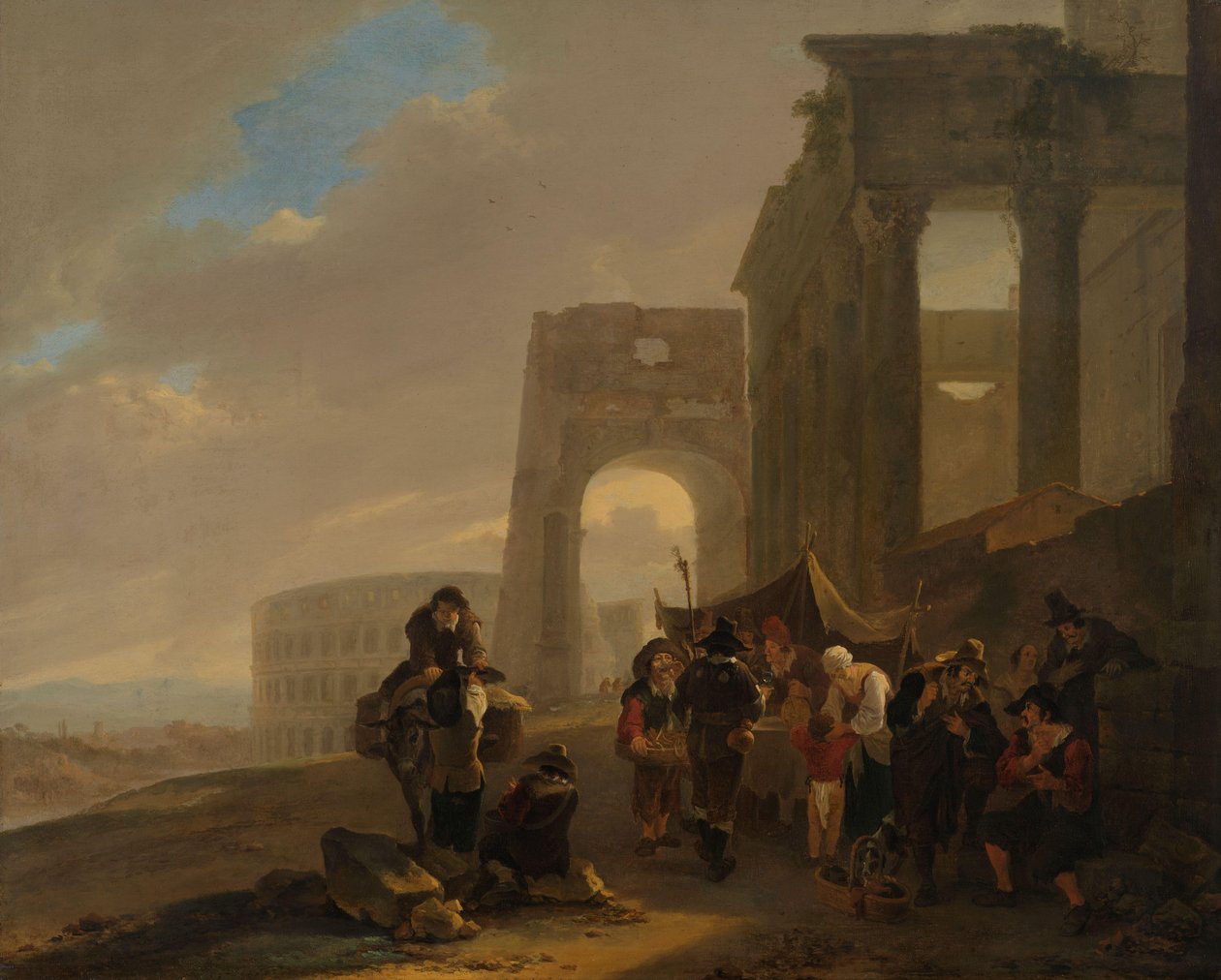 Straatscène met Romeinse ruïnes door Jan Both