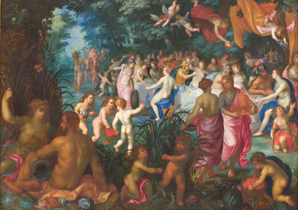 Het huwelijk van Peleus en Thetis door Jan Brueghel d.Æ.