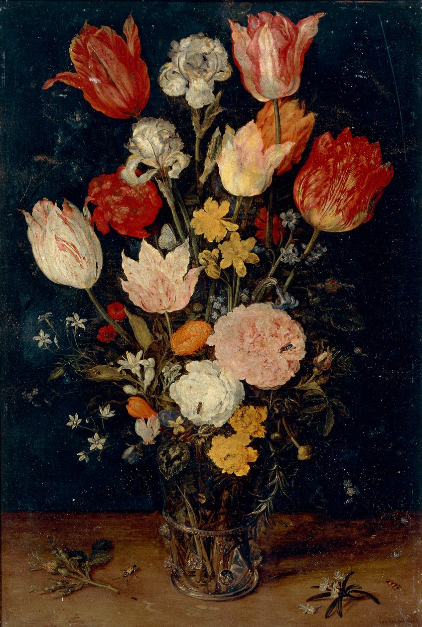 Een vaas met bloemen door Jan Brueghel the Elder