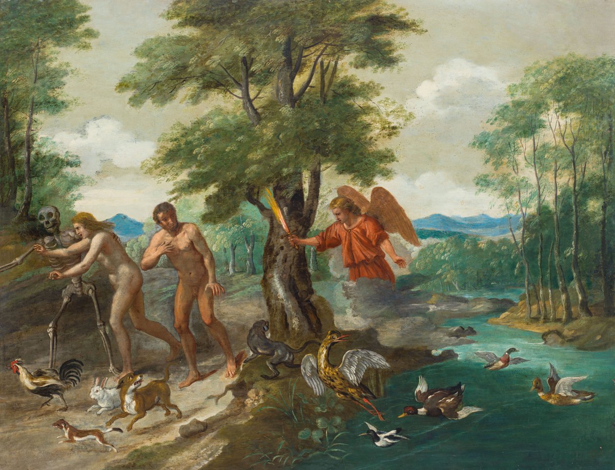 Adam en Eva in het paradijs door Jan Brueghel the Younger