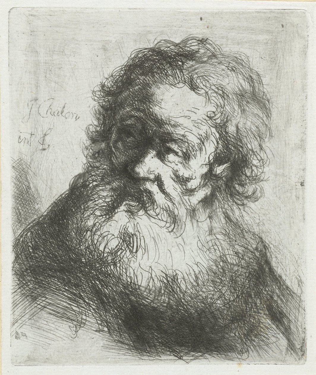 Oude man met baard door Jan Chalon