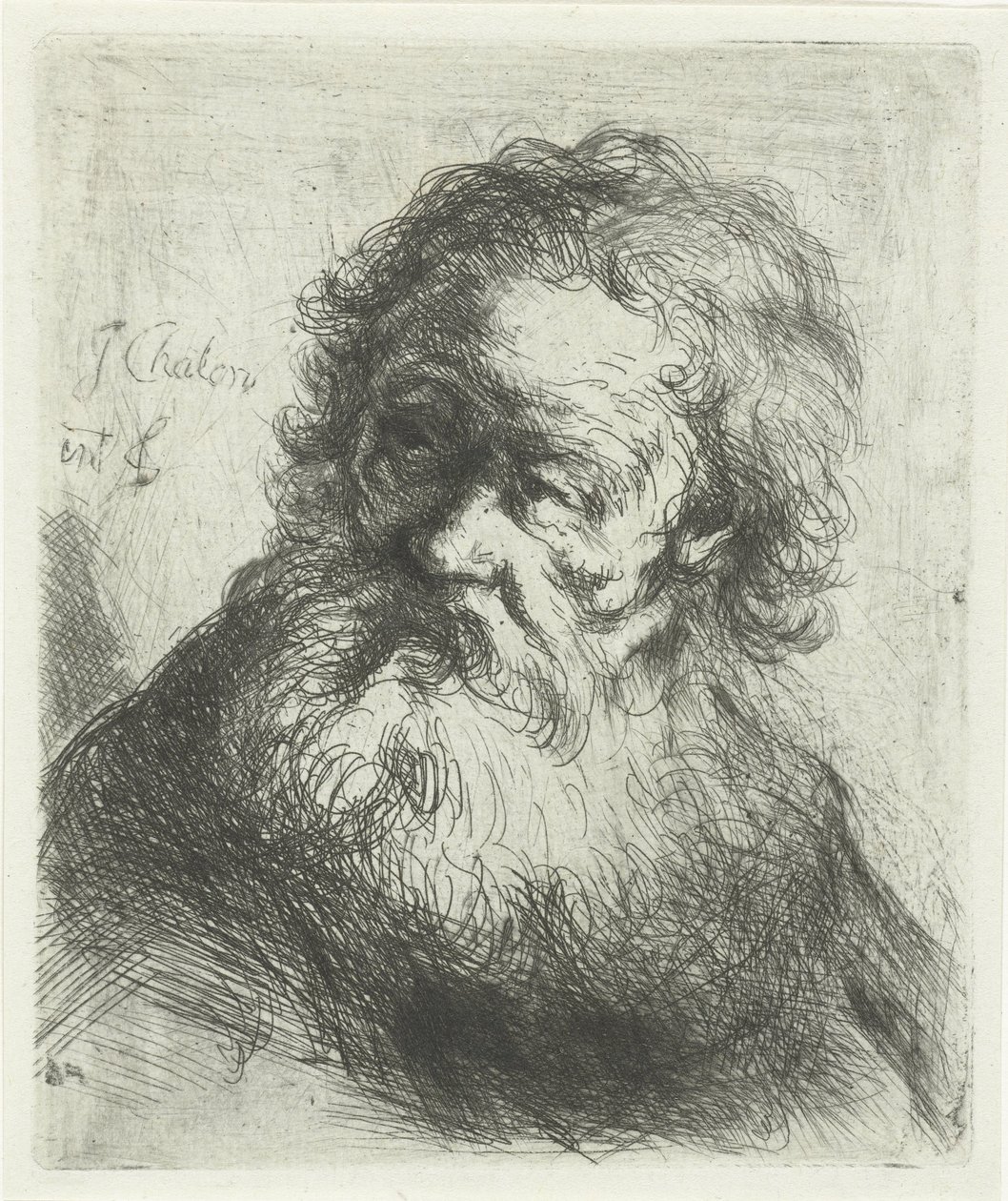 Oude man met baard door Jan Chalon