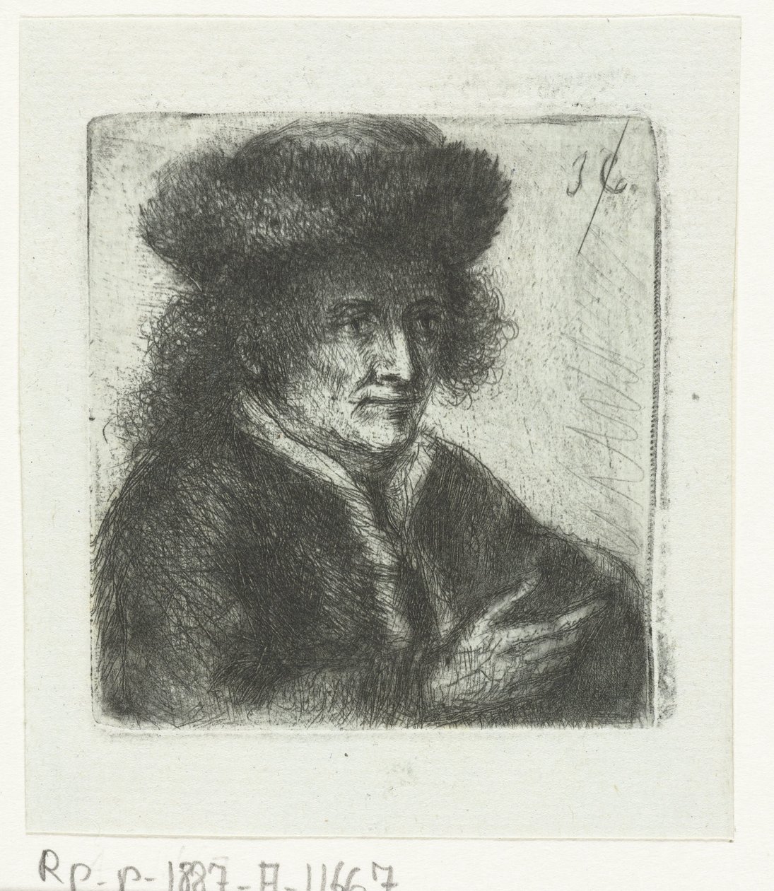 Volwassen man met bontmuts door Jan Chalon