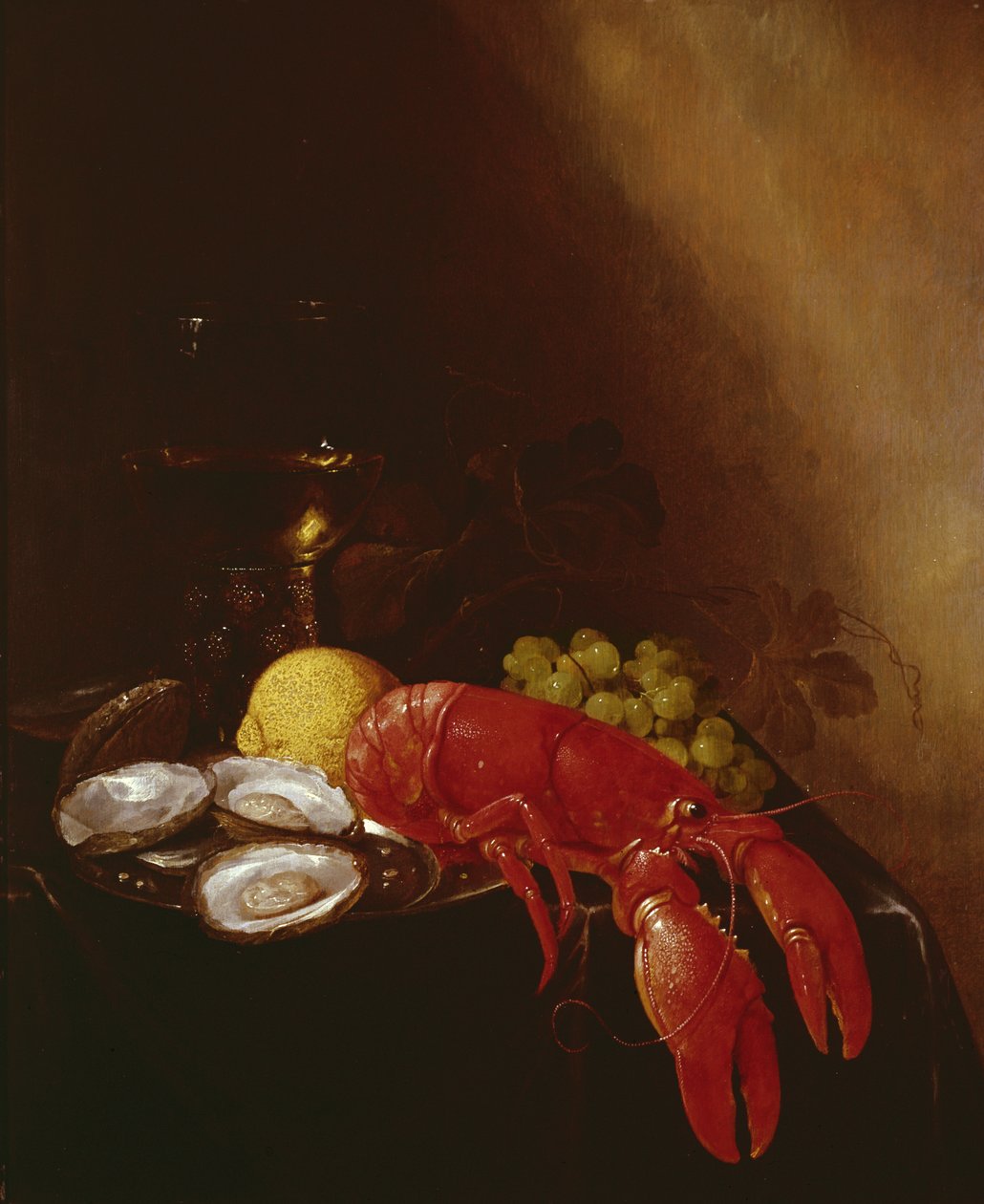 Stilleven met kreeft door Jan Frans van Son