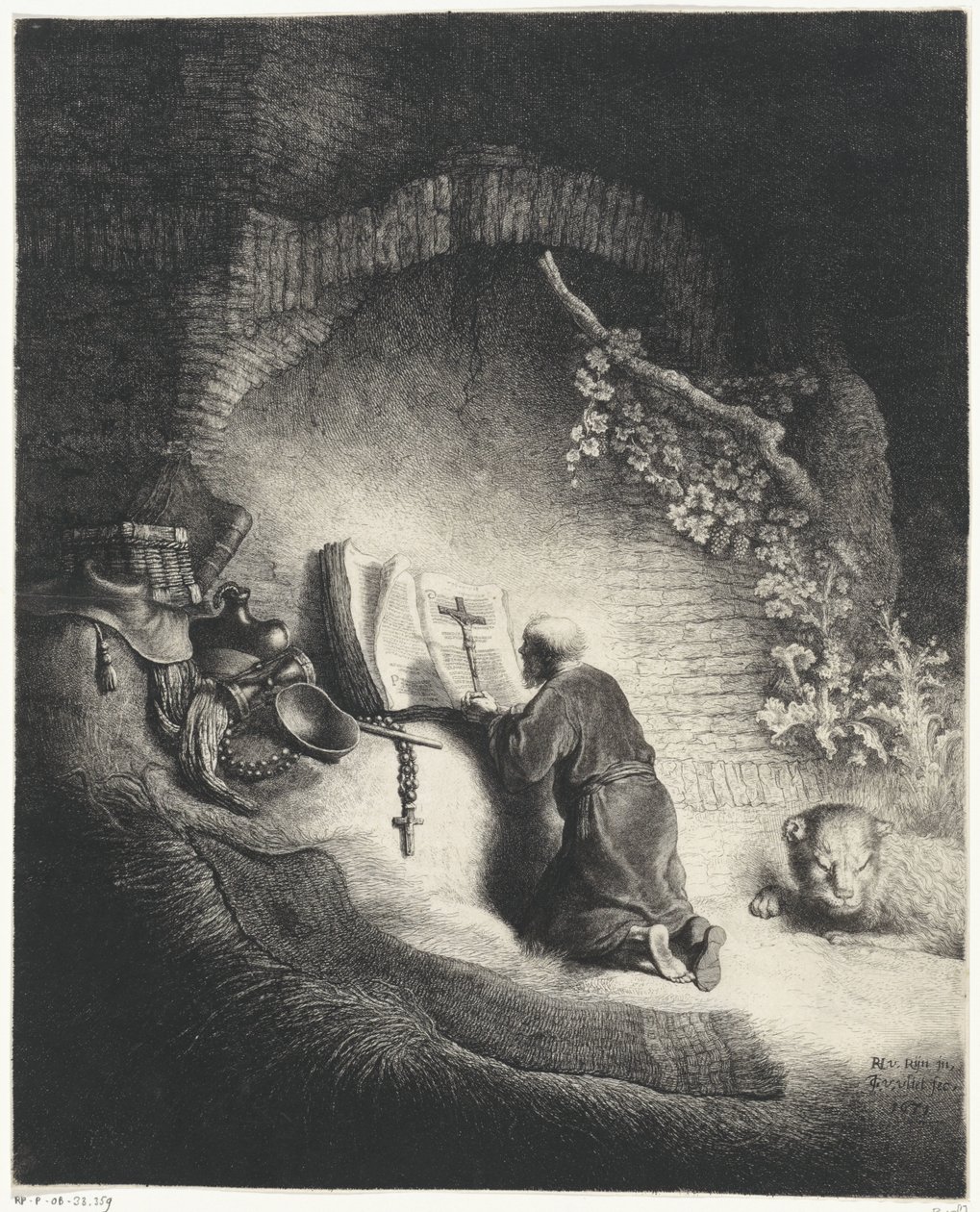 H. Hieronymus in gebed door Jan Gillisz. van Vliet