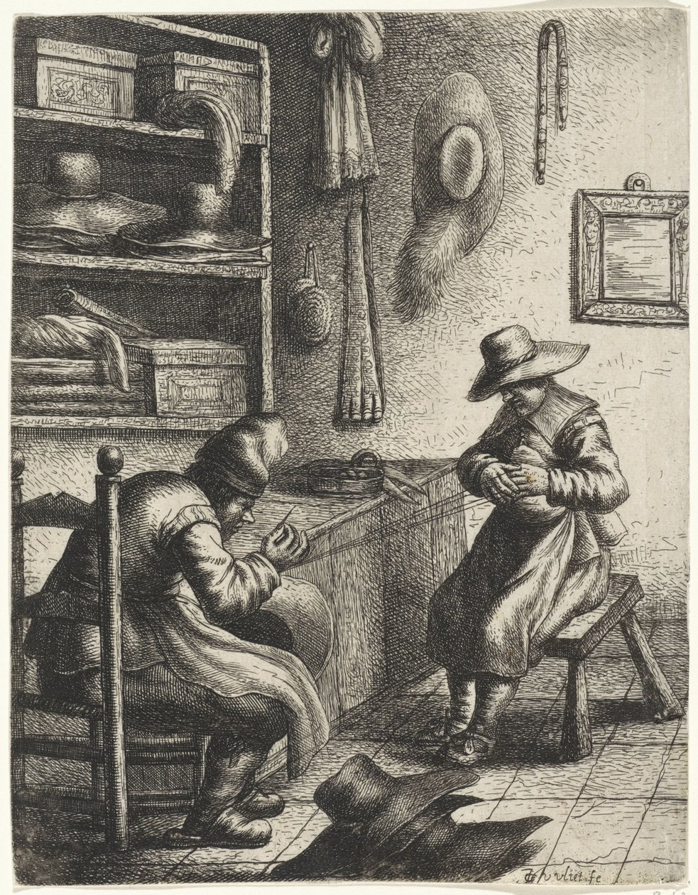 Hoedenmaker door Jan Gillisz. van Vliet