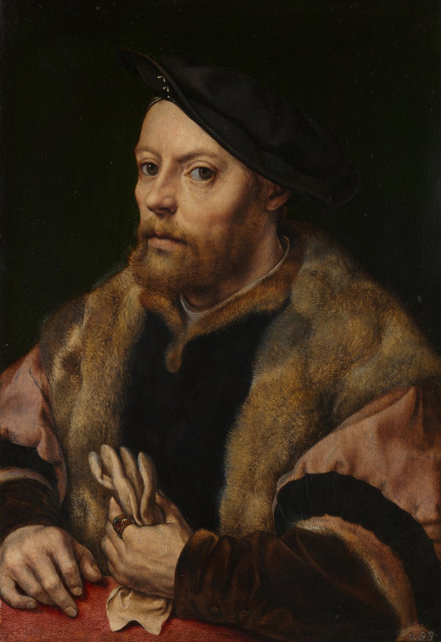 Een man met een handschoen, ca. 1532 door Jan Gossaert