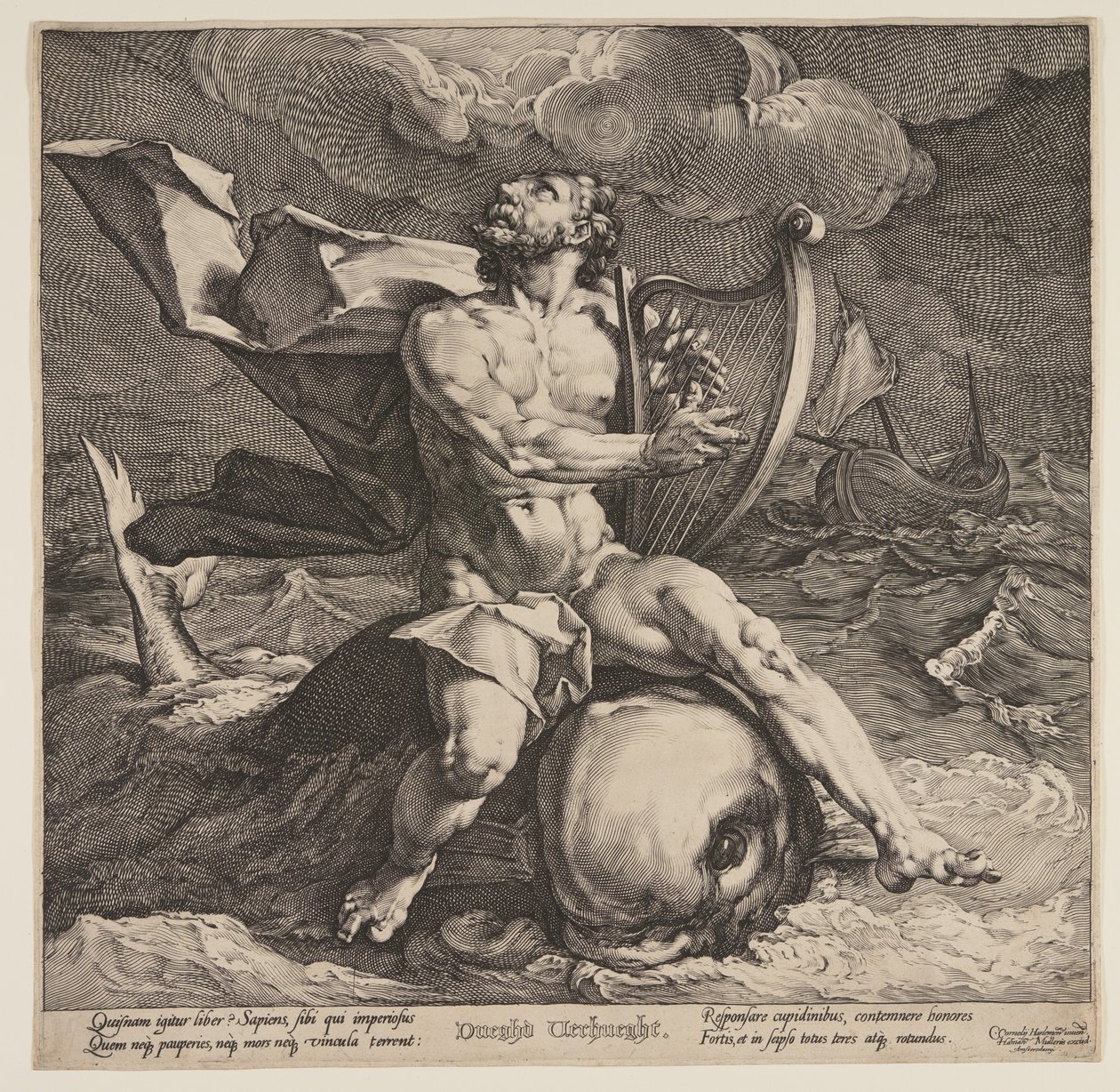 Arion op een dolfijn door Jan Harmensz. Muller