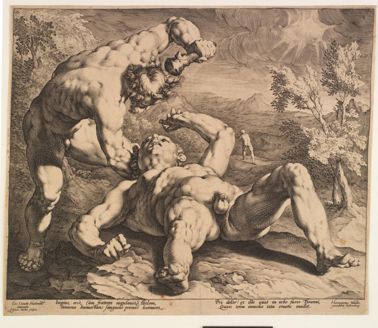 Kaïn Doodt Abel door Jan Harmensz. Muller