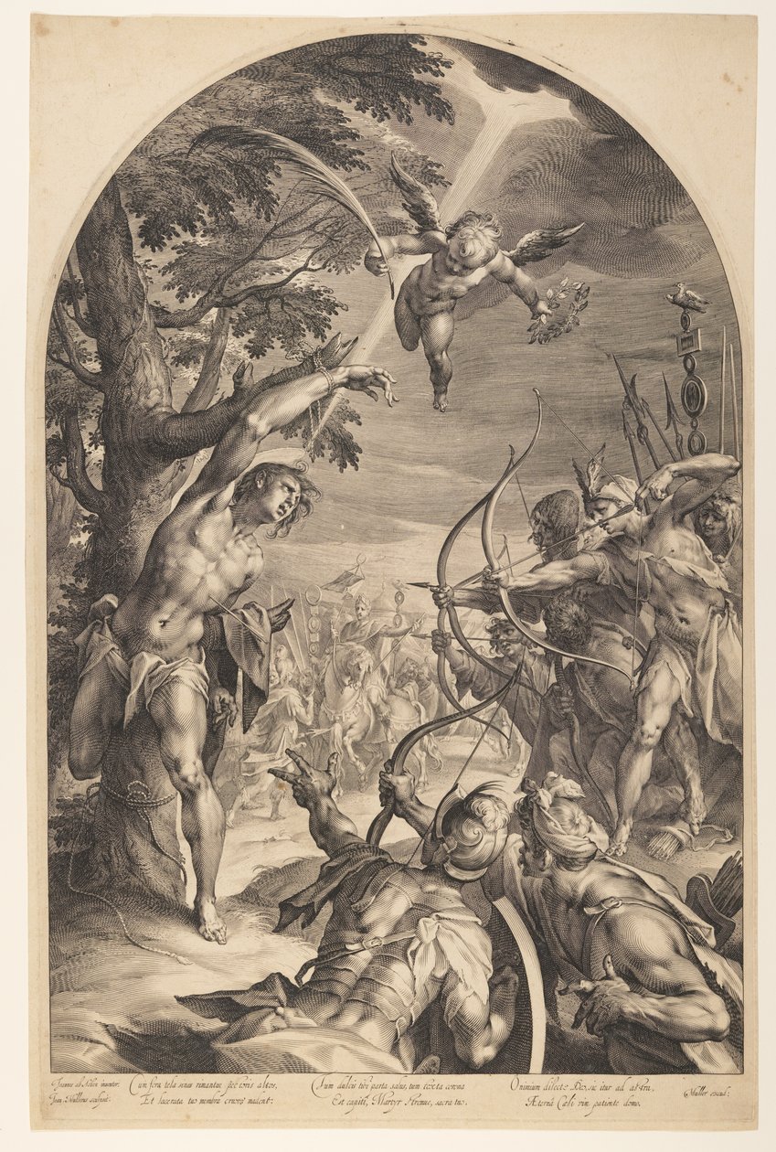 Martelaarschap van Sint Sebastiaan door Jan Harmensz. Muller